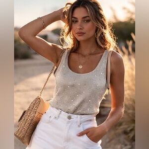 Banana Republic Knit Sequin Top